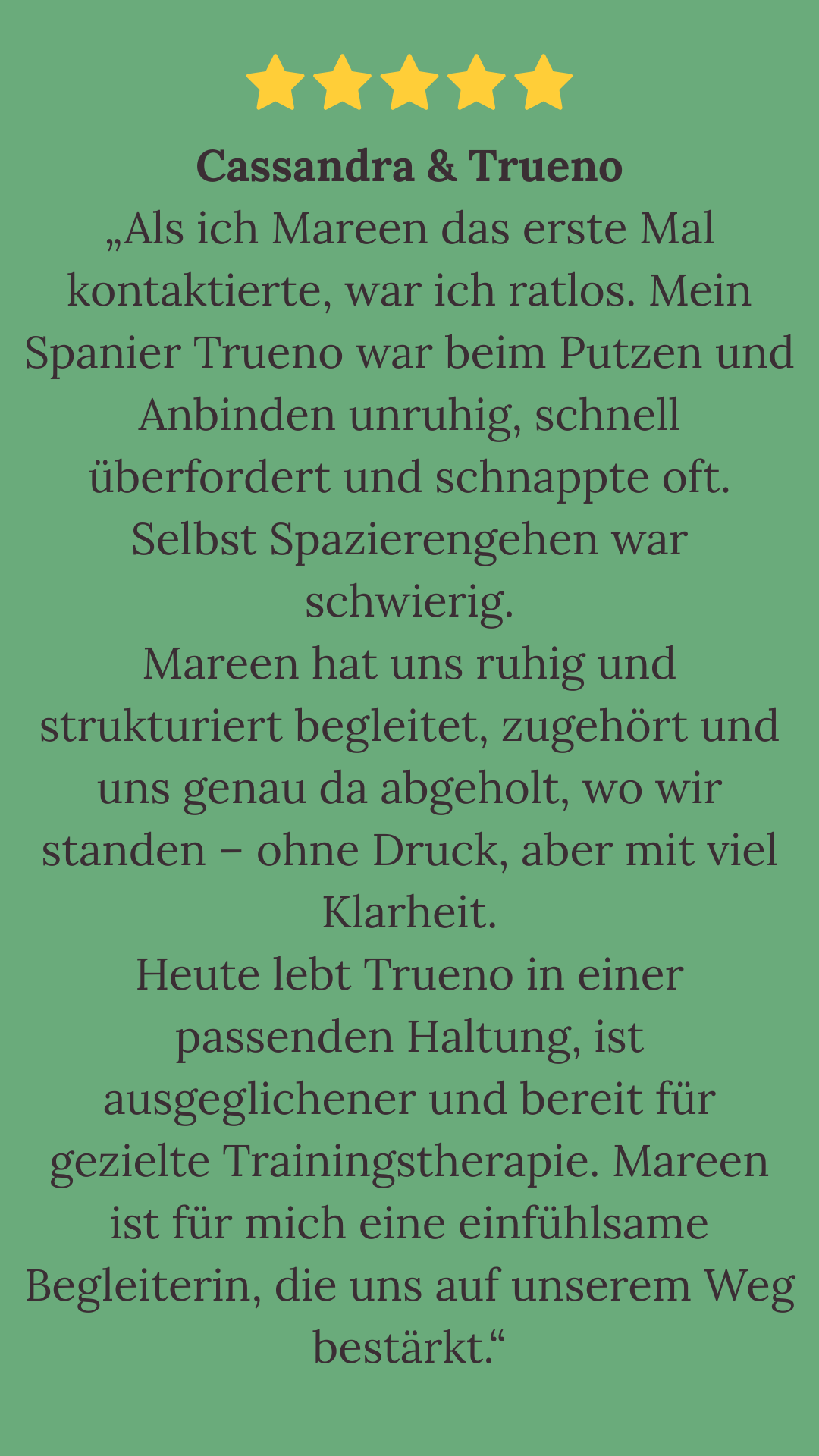 Bewertung einer spannenden und lehrreichen Tour mit positiver Rückmeldung.