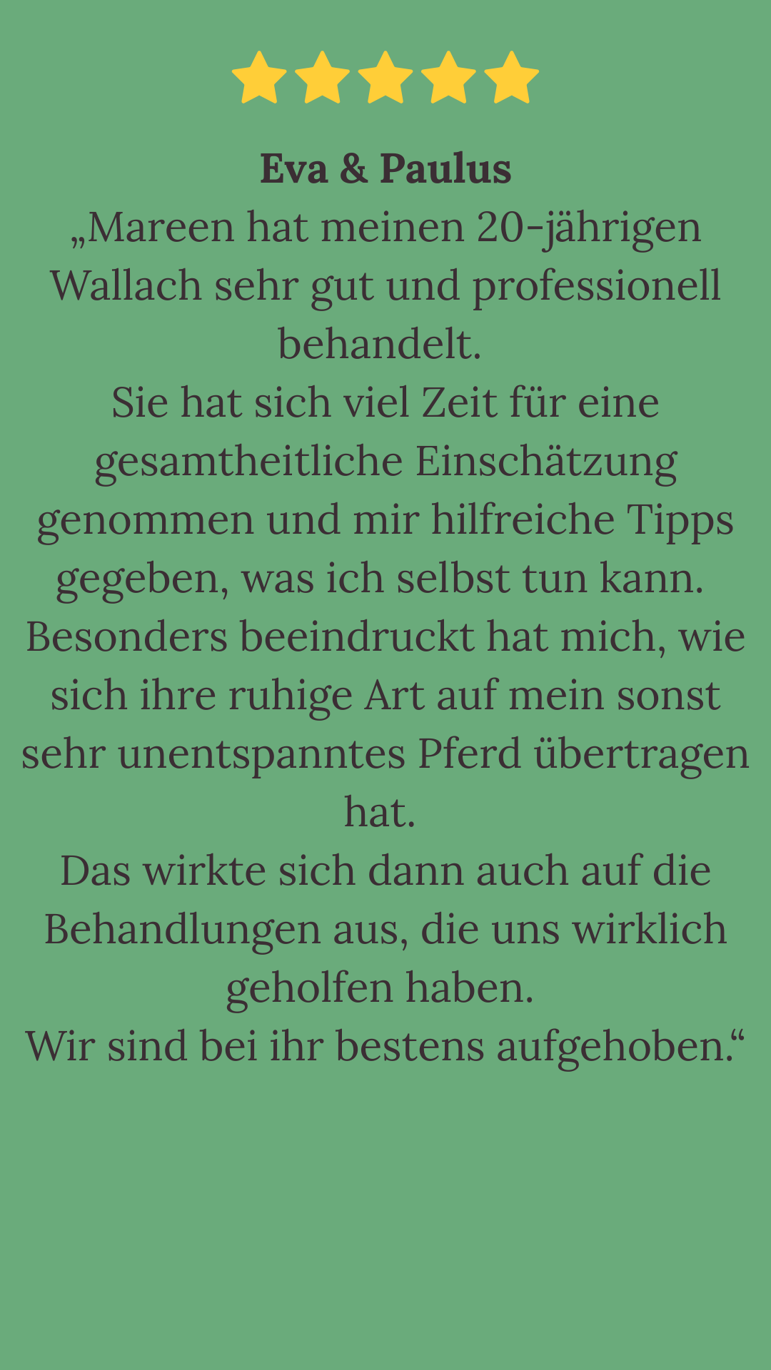 sehr gut und professionell behandelt.
viel Zeit für eine gesamtheitliche Einschätzung genommen hre ruhige Art auf mein sonst sehr unentspan